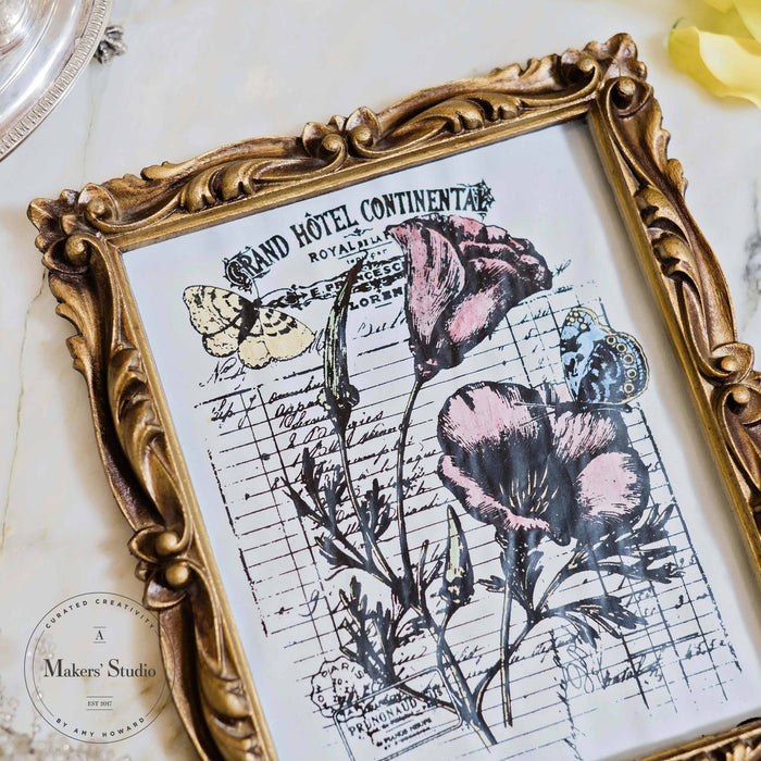 Flower Invoice - Mesh Stencil 8.5x11