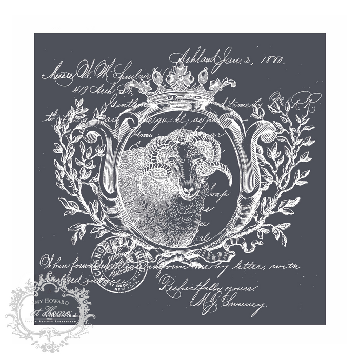 French Ram - Mesh Stencil 12x12