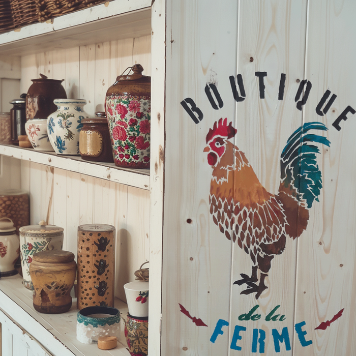 french rooster stencil