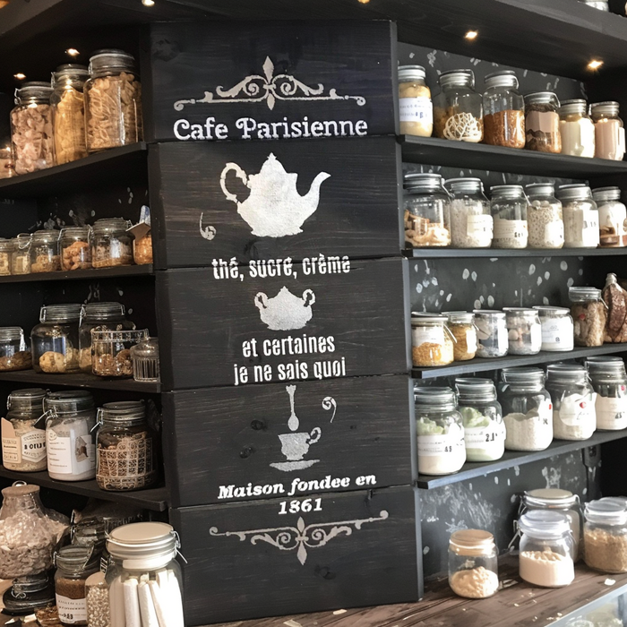 tea sugar cream stencil