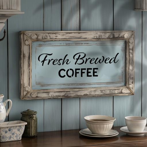 fresh brewed coffee stencil