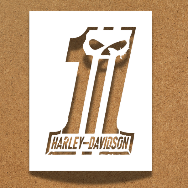 harley davidson number one skull stencil