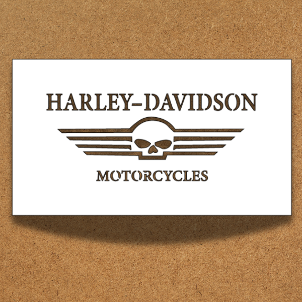 Harley Davidson Winged Skull Stencil