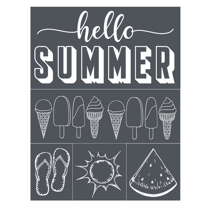 Hello Summer - Mesh Stencil 8.5x11