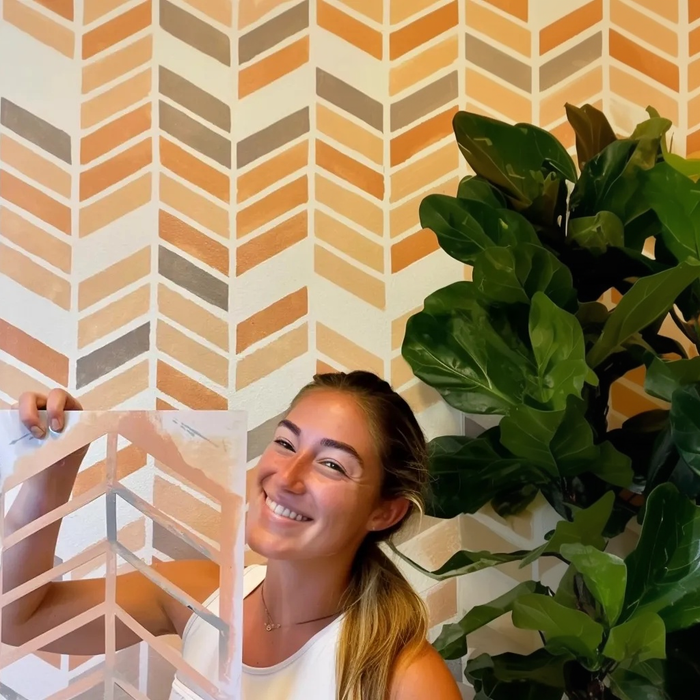 Chevron pattern stencil