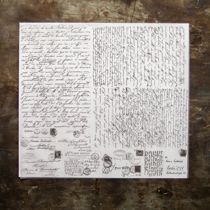 Texture - Script - Color Transfer - 24” x 22”