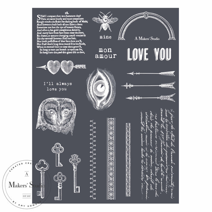 Mon Amour - Mesh Stencil 9x12