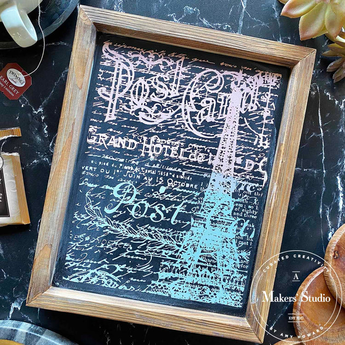 Parisian Post Card - Mesh Stencil 8.5x11