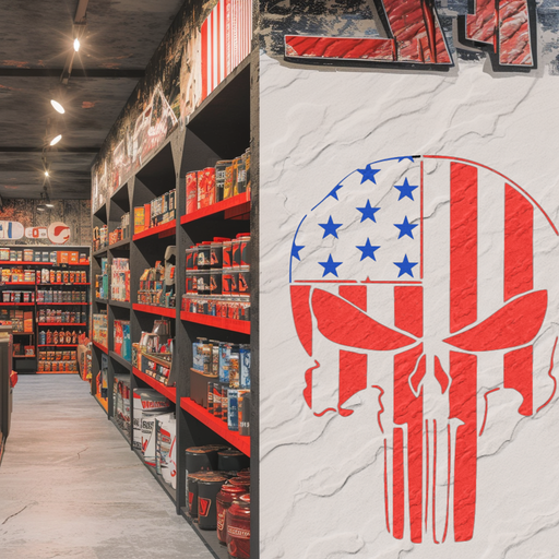 american flag skull punisher stencil