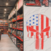 american flag skull punisher stencil