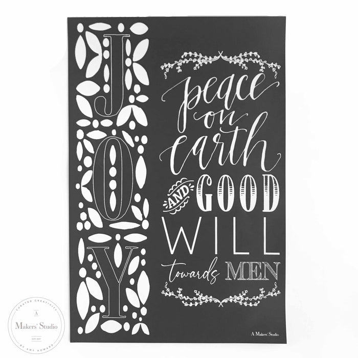 Peace on Earth - Mesh Stencil 12x18