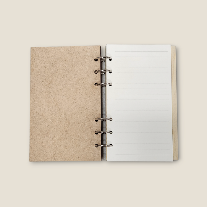 Handmade Wood Heart Design Refillable Notebook – Laser-Engraved Heart Design Journal
