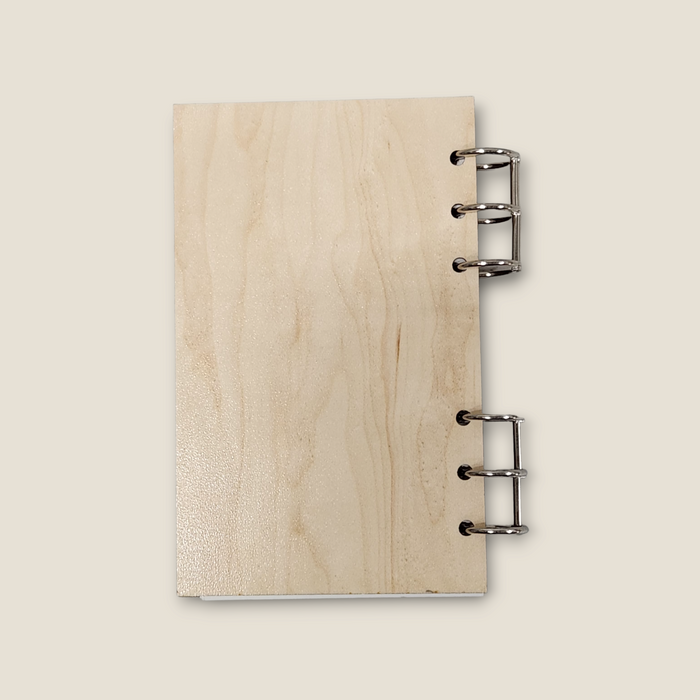 Handmade Wood Heart Design Refillable Notebook – Laser-Engraved Heart Design Journal