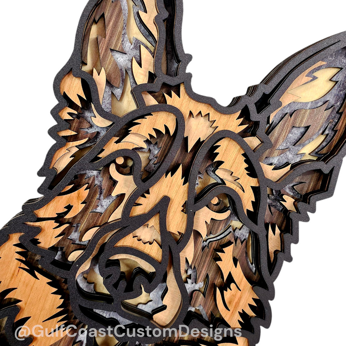 Multi-Layer German Shepherd Wood Art | Custom Dog Art