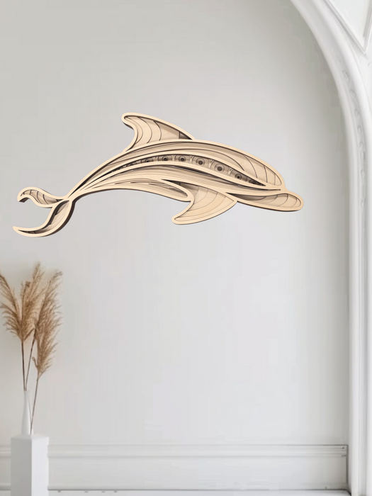Dolphin Coastal Themed Wall Art & Home Decor Multilayer Birch Art