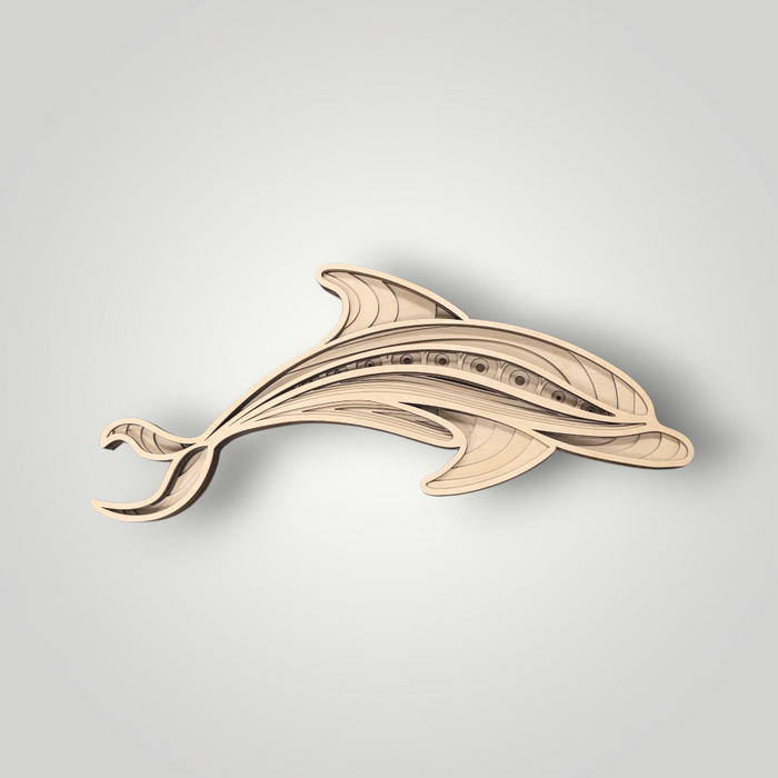 Dolphin Coastal Themed Wall Art & Home Decor Multilayer Birch Art