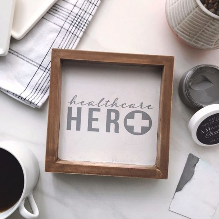 Real Heroes Wear Scrubs - Mesh Stencil 8.5x11