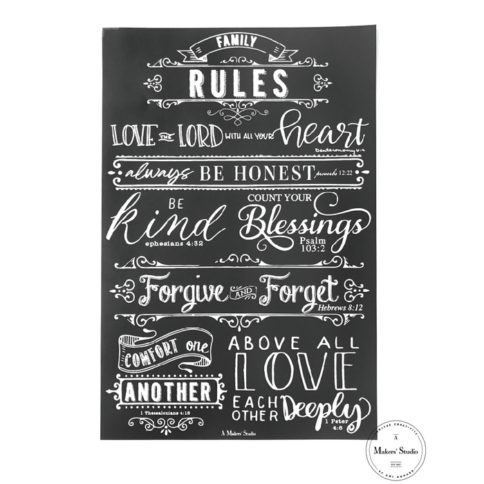 Family Rules - Mesh Stencil 12x18