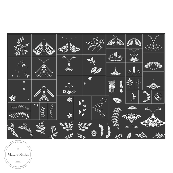 Tole Moths - Mesh Stencil 12x18