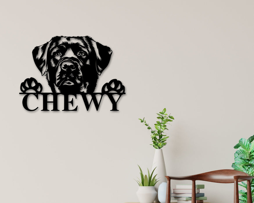 Black Labrador Dog Breed Custom Metal Sign