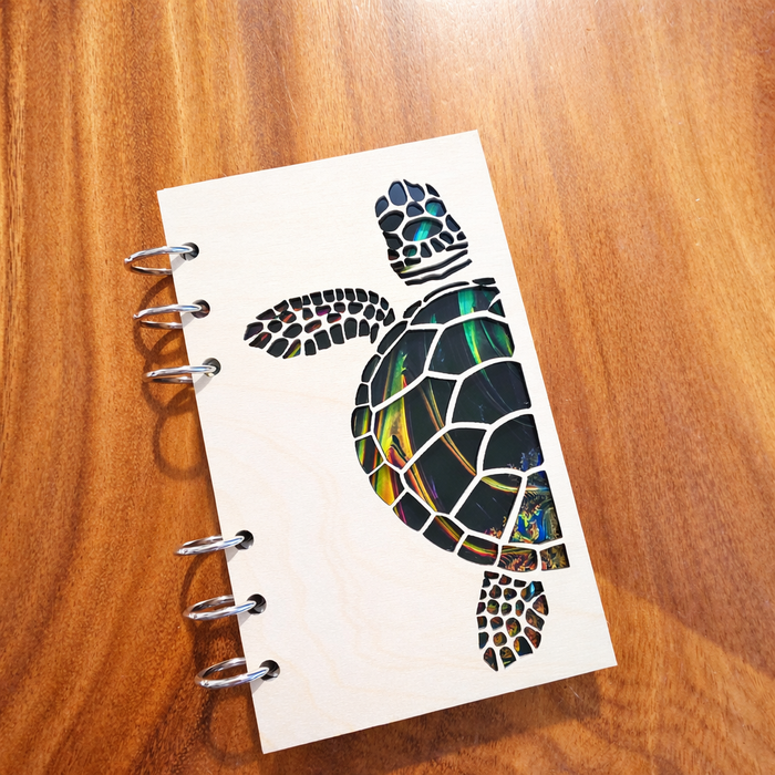 Wood Turtle Refillable Notebook Journal - A6 Refillable Notebook