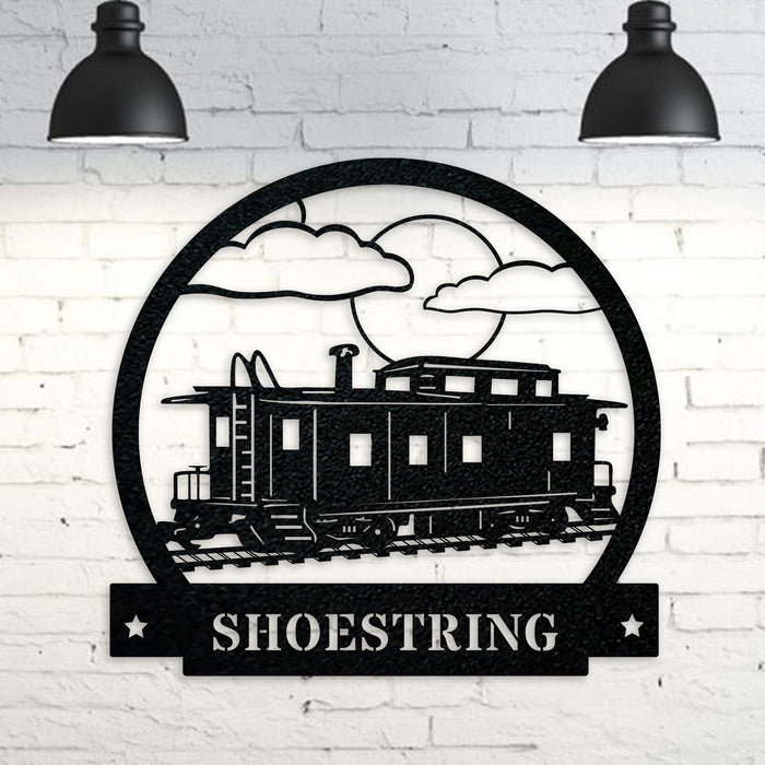 Train CABOOSE - Metal Wall Decor, Custom Metal Name Sign