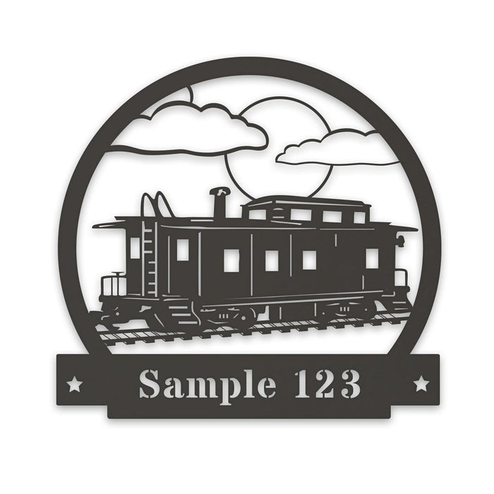 Train CABOOSE - Metal Wall Decor, Custom Metal Name Sign