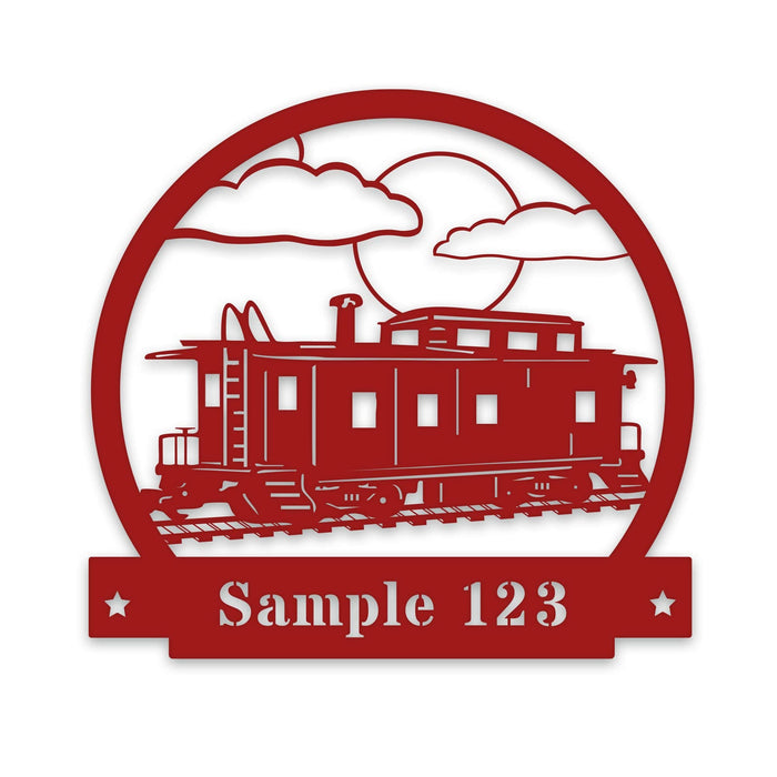 Train CABOOSE - Metal Wall Decor, Custom Metal Name Sign