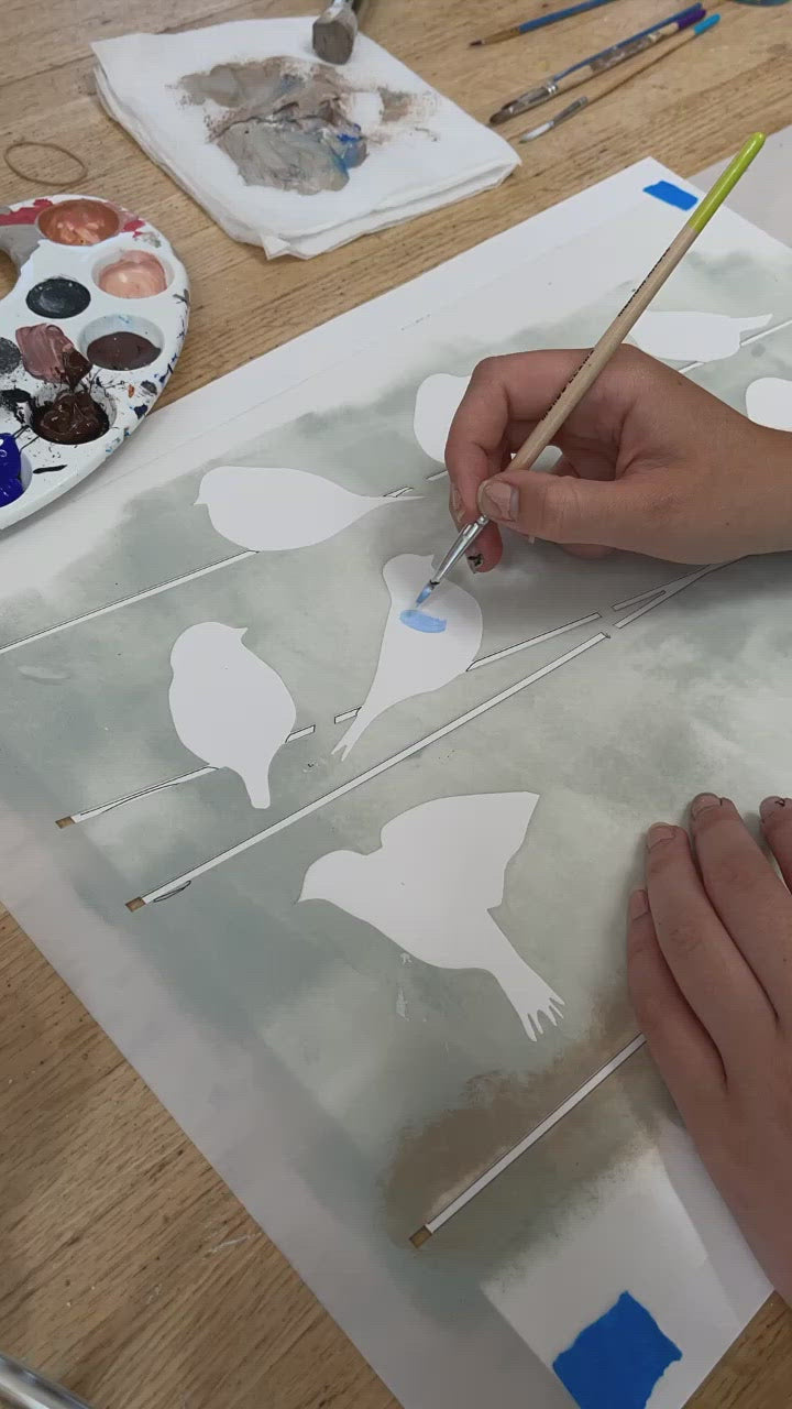 city birds stencil diy stencil 