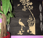stenciled pelican bird stencil painted on wood