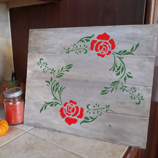 rose border stencil