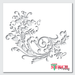 spiral corner flower stencil
