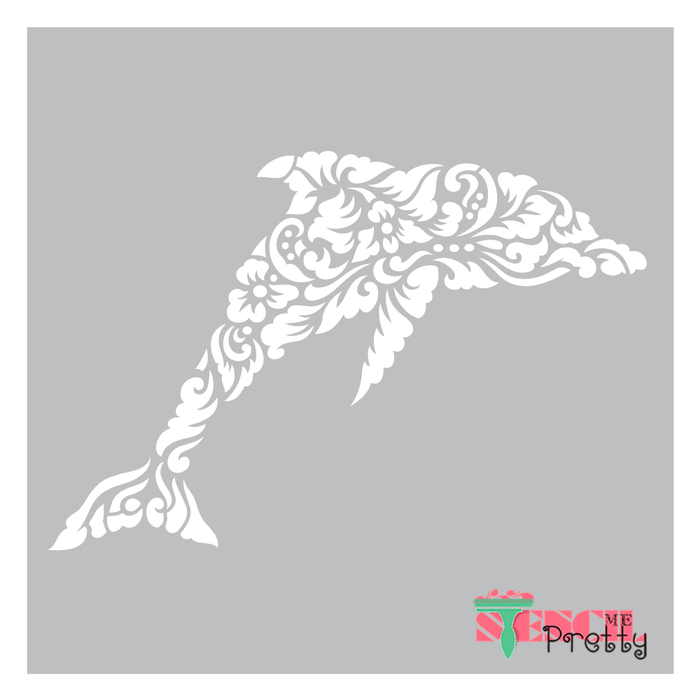 floral dolphin stencil