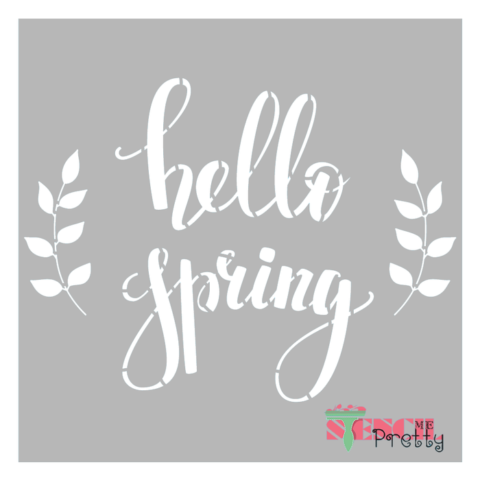 spring leaves stencil