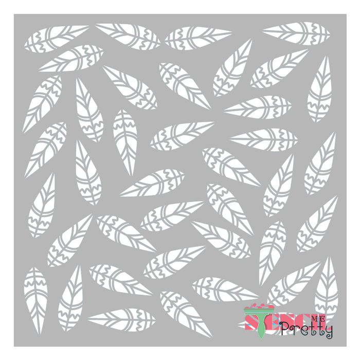 aztec feathers stencil