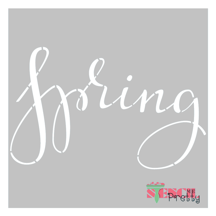 spring typography stencil