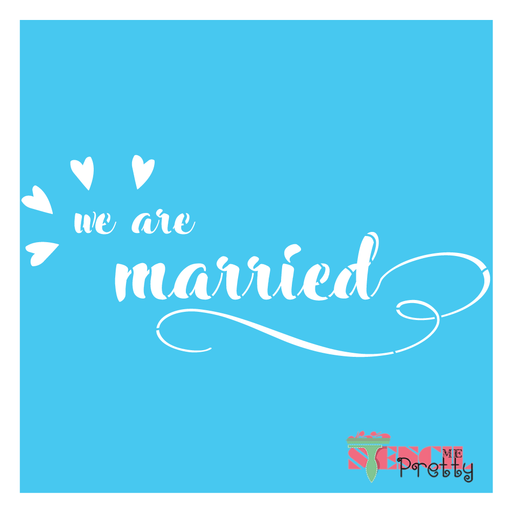we are married stencil
