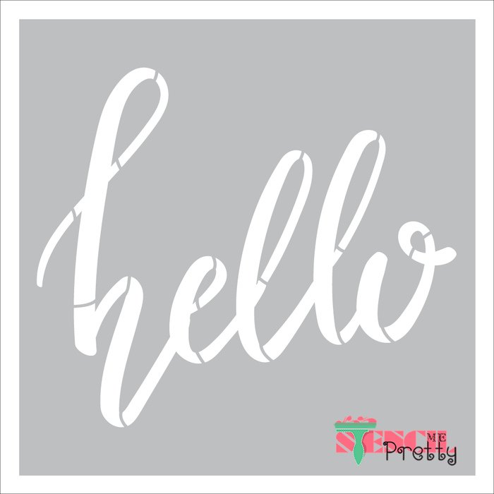 hello typography stencil