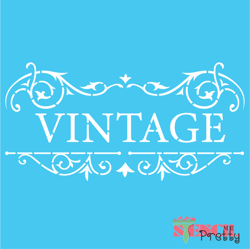 vintage word art stencil