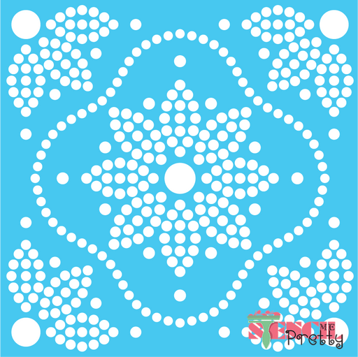 floral polka dot stencil