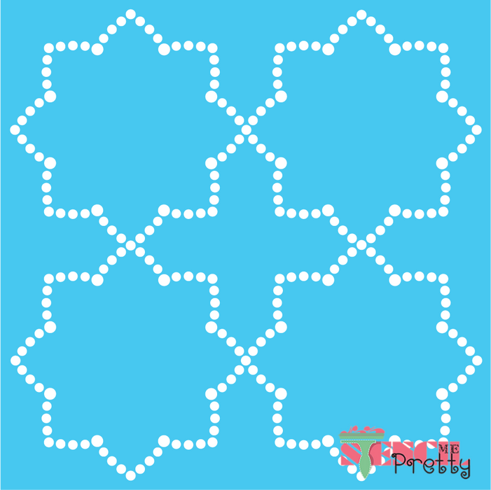 polka flower stencil