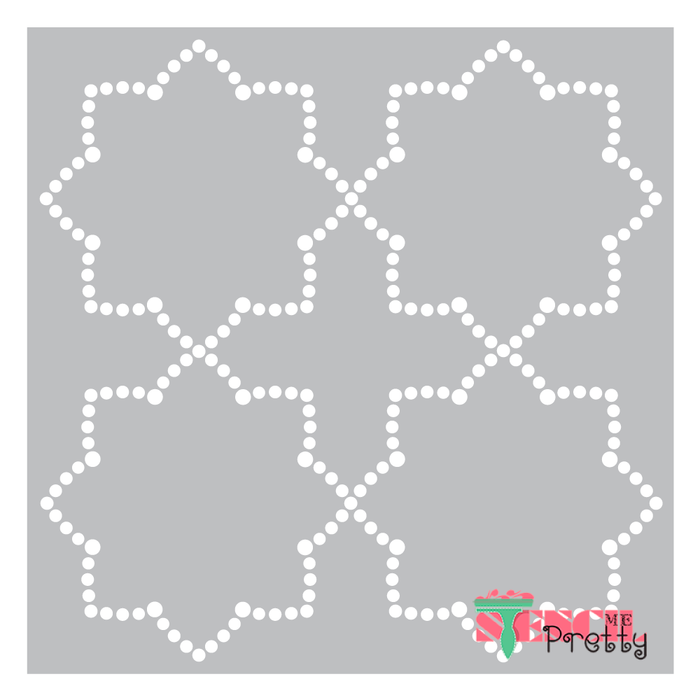 polka flower stencil