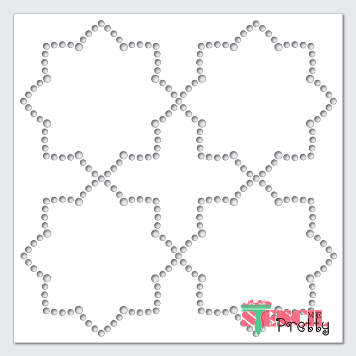 polka flower stencil