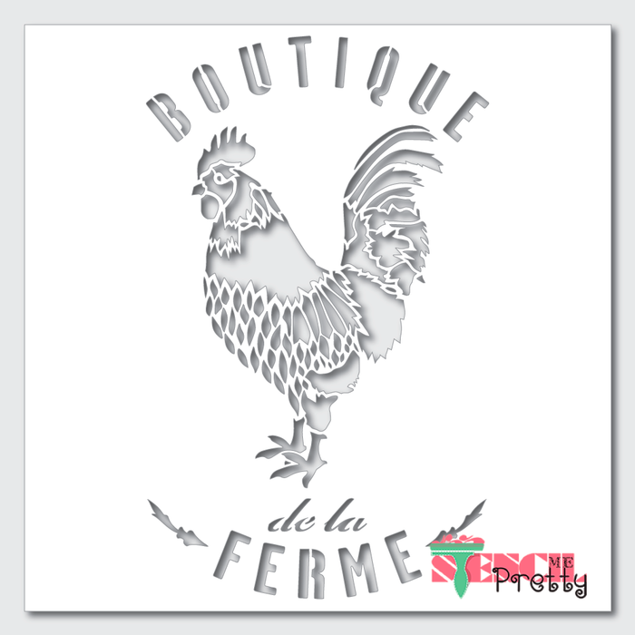 french rooster stencil