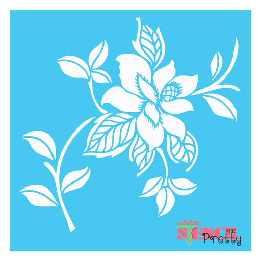 stemmed flower stencil
