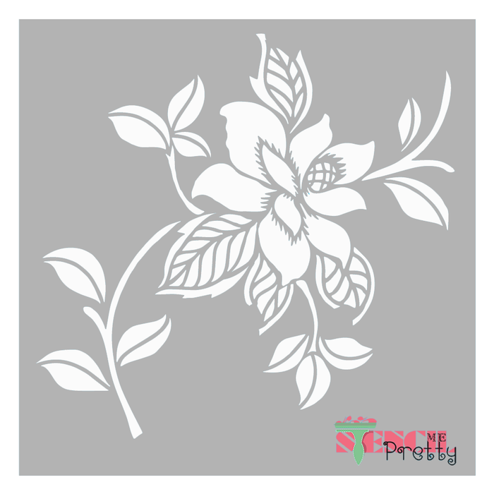 stemmed flower stencil