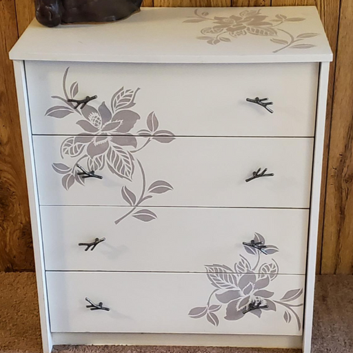 stemmed flower stencil