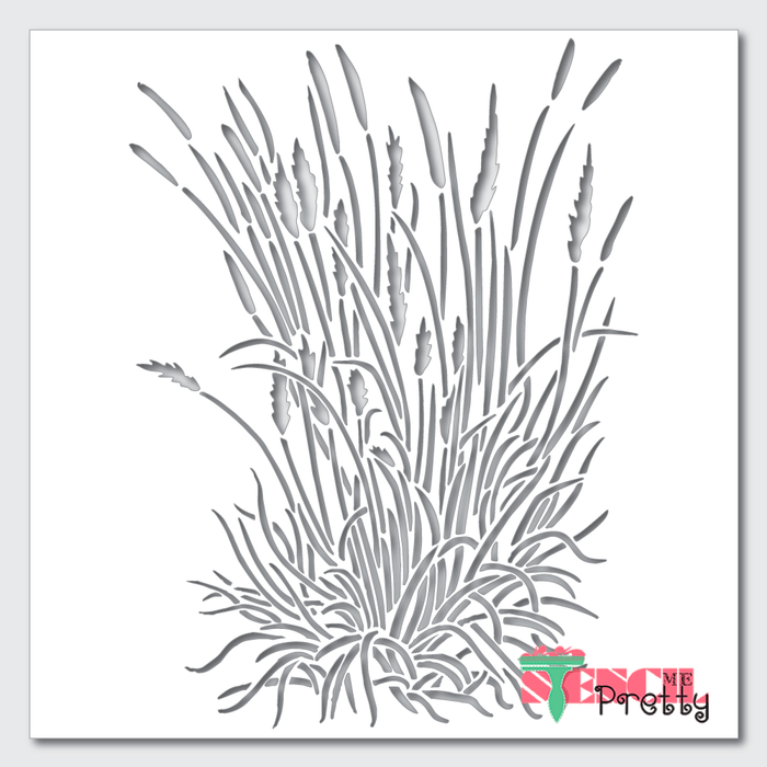 wild grass stencil