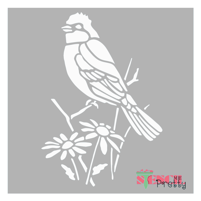 blue jay bird stencil