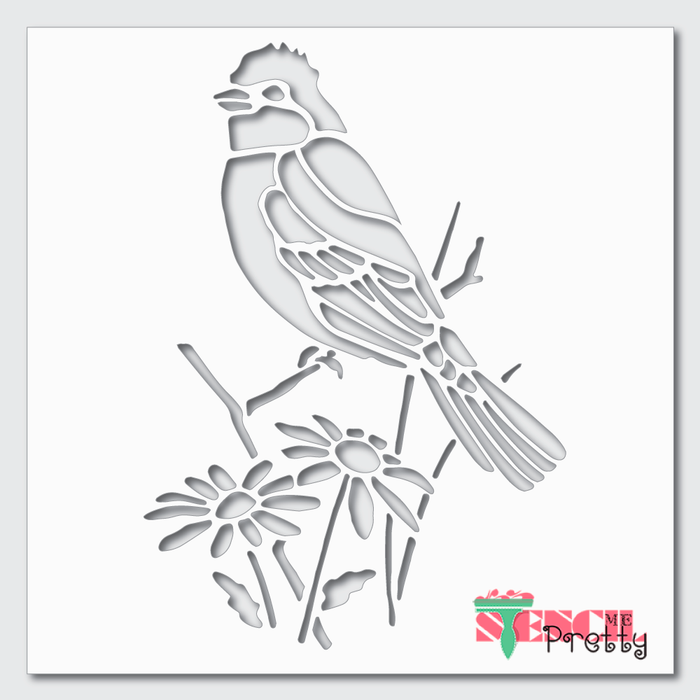 blue jay bird stencil